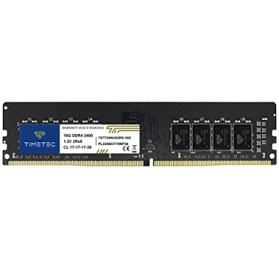 Abbildung von Timetec 16GB DDR4 2400MHz PC4 19200 Non ECC Unbuffered 1.2V CL17 2Rx8 Dual Rank 288 Pin UDIMM Desktop PC Computer Memory RAM Module Upgrade (16GB)