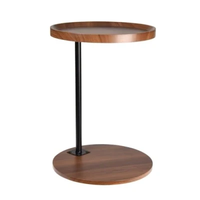 Abbildung von Spetebo Beistelltisch Holz braun / schwarz 40 cm (Packung, 1 tlg), Tisch zum Zustellen oder Dekorieren