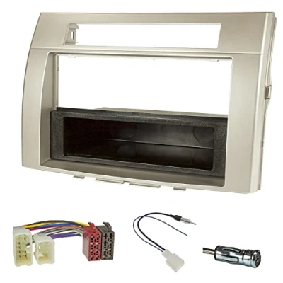 Abbildung von Sound way 1 DIN / 2 Autoradio Radioblende RadioRahmen, ISO Verbindungskabel, Antennenadapter, kompatibel mit Toyota Corolla Verso