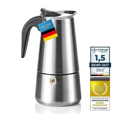 Abbildung von Coffee Fox Espressokocher Kaffeebereiter Kaffeekocher, Espresso Kanne aus Edelstahl