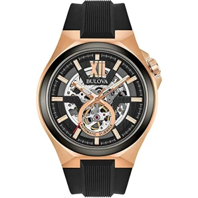 Abbildung von Bulova Herren Analog Automatik Uhr mit Gummi Armband 98A177