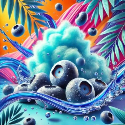 Abbildung von Blueberry Cotton Candy Blaubeere Zuckerwatte Aroma Konzentrat Vegan Sasami 10ml