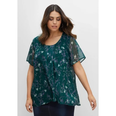 Abbildung von Sheego T Shirt &quot;Große Größen&quot;, in leichter Chiffonqualität, blickdichtes Untershirt