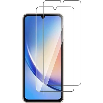 Abbildung von Panzerfolie kompatibel mit Samsung Galaxy A34 [2 Stück] Displayschutzfolie,Schutzfolie [kein Glas] 100% Fingerabdrucksensor Nano Glas 9H