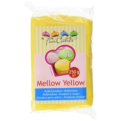 Abbildung von FunCakes Fondant Mellow Yellow: Einfach zu Verwenden, Glatt, Elastisch, Weich und Schmeidig, Perfekt zum Dekorieren von Torten, Halal, Koscher Glutenfrei. 250 g