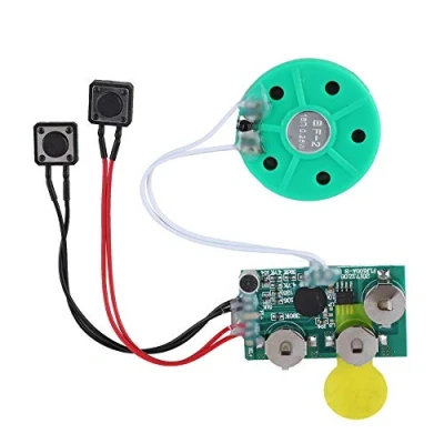 Abbildung von Sprachgrußkarte, Wiederbeschreibbares Sound Chip Modul, DIY Grußkarten Chip, 4 Minuten Musik Sprachaufnahme Player Modul mit Tasten, für Karten/Spielzeug