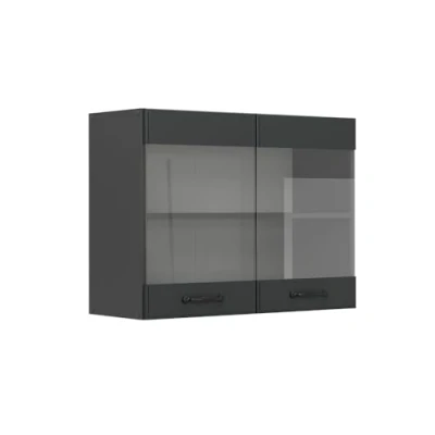 Abbildung von Vicco Glashängeschrank R Line, Anthrazit Landhaus/Anthrazit, 80 cm