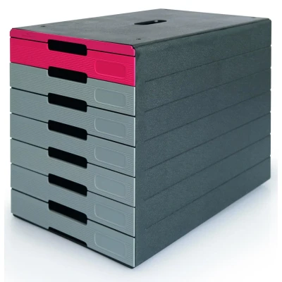 Abbildung von Durable Schubladenbox (Idealbox Pro) 7 Fächer, rot, 776303