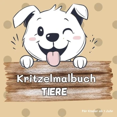 Abbildung von Kritzelbuch, Malbuch für Kinder Tiere ab 1 Jahr, ausmalen. kritzeln, entdecken