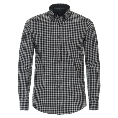 Abbildung von Casamoda Kariert Casual FIT Hemd, Herren, Größe: XXL, Graues dunkelblau