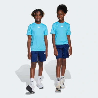 Abbildung von adidas Performance Essentials 3 Stripes Junior Unisex SET Sport Tshirt für Kinder, Größe: 176, Bright cyan/white