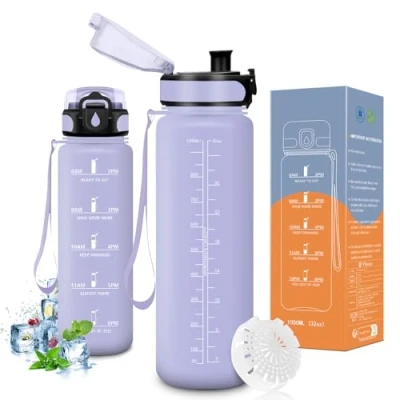 Abbildung von Vikaster Trinkflasche Fitness, 1000ml, Fahrrad, Kohlensäure Geeignet, Sportflasche für Kinder, Schule, Outdoor