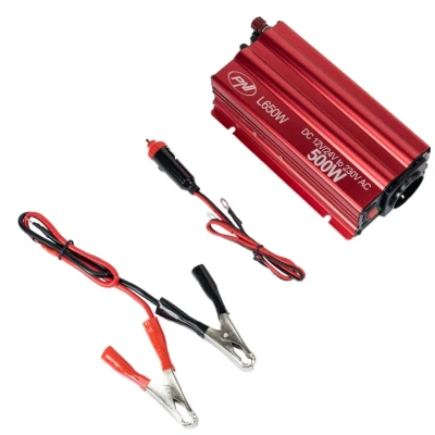 Abbildung von Spannungswandler PNI L650W mit Dual Stromversorgung 12V/24V, Ausgang 230V, 500W Rot