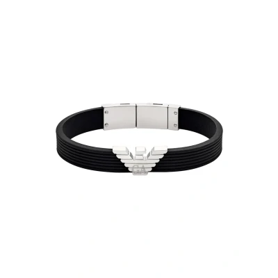 Abbildung von Emporio Armani Eagle LOGO Armband, Herren, Größe: One Size, Silver