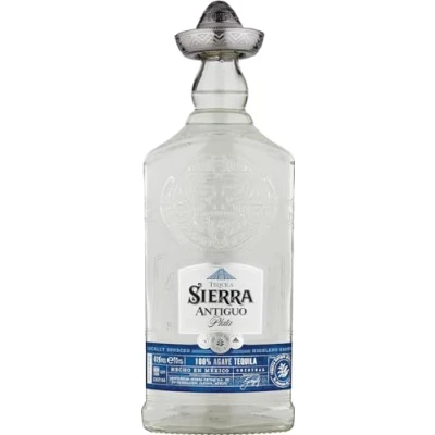 Abbildung von Sierra Antiguo Plata (1 x 700 ml) reiner Tequila Blanco aus 100 % Blaue Weber Agave mit klarer Agaven und Zitrus Note ideal für Cocktails wie Margaritas 40 Alk.