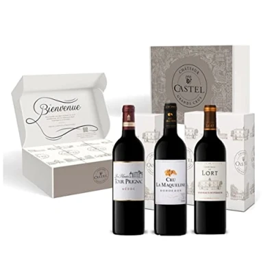 Abbildung von Geschenkset Rotwein Bordeaux Probierpaket : Les Hauts de Tour Prignac Cru la Maqueline Château du Lort 3x75cl