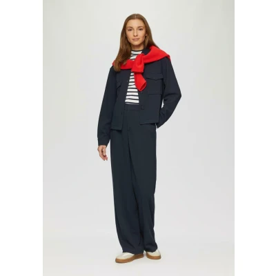 Abbildung von s.Oliver Struktur UND Stehkragen Strickpullover, Damen, Größe: 44, Navy