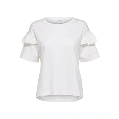 Abbildung von Selected Femme Slfrylie Florence TEE Tshirt print, Damen, Größe: 34, Snow white