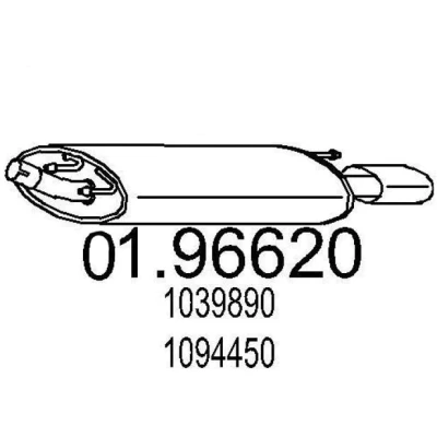 Abbildung von MTS 01.96620 Endschalldämpfer 830 FORD: Puma