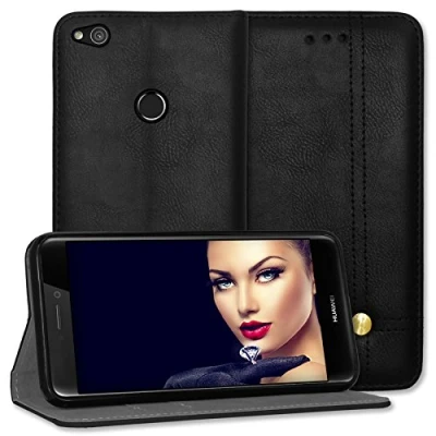 Abbildung von mtb more energy® Schutz Tasche Prestige für Huawei P8 Lite 2017 / P9 (5.2&#039;&#039;) schwarz Kunstleder Bookstyle Wallet Cover Hülle Case