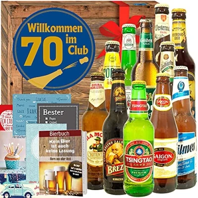 Abbildung von Wilkommen im Club 70 ++ 12 Biere Welt &amp; DE Geschenkidee Geburtstag