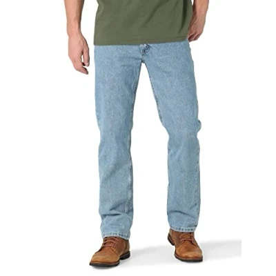Abbildung von Wrangler Authentics Herren Klassische Baumwolljeans mit 5 Taschen und lockerer Passform Jeans, Vintage Stonewash, 54W / 30L