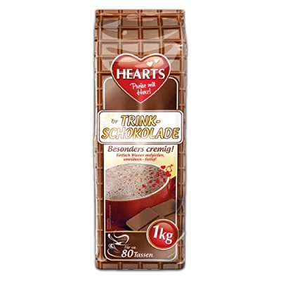 Abbildung von Hearts Typ Trinkschokolade 1kg Instant Getränkepulver, aromatisiertes lösliches Instantpulver, reicht für 80 Tassen
