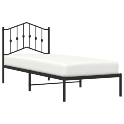 Abbildung von vidaXL Bett Bettgestell mit Kopfteil Metall Schwarz 80x200 cm