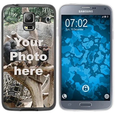 Abbildung von PhoneNatic Case kompatibel mit Galaxy S5 Neo Personalisierte Handyhülle clear zum selbst gestalten eigenem Foto