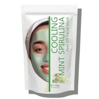 Abbildung von Alginate Peel Off Feuchtigkeitspuder Maske, Mitesserentferner Gesichtsmaske Vegan, kein Abwaschen, Peeling und Porenreinigung 200 g + freie Dosis (Kryogene Minzmaske für reife Haut)