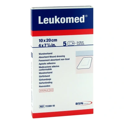 Abbildung von BSN medical GmbH Wundpflaster LEUKOMED sterile Pflaster 10x20 cm, 5 St (5 St., 5x Wundverband 10 x 20 cm)