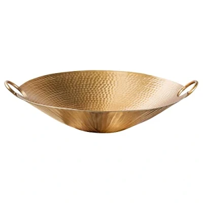Abbildung von riess ambiente Dekoschale ORIENT 55cm gold (Einzelartikel, 1 St), Wohnzimmer · Obst Schlüssel Hammerschlag Handarbeit Boho