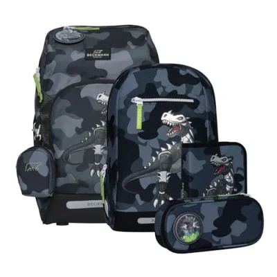 Abbildung von Beckmann of Norway Active AIR FLX Set CAMO REX Schulranzen für Kinder, Größe: One Size, Black