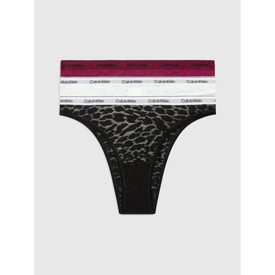 Abbildung von Calvin Klein Underwear Brazilian Lowrise 3 PACK String, Damen, Größe: Large, Purple potion/white/black