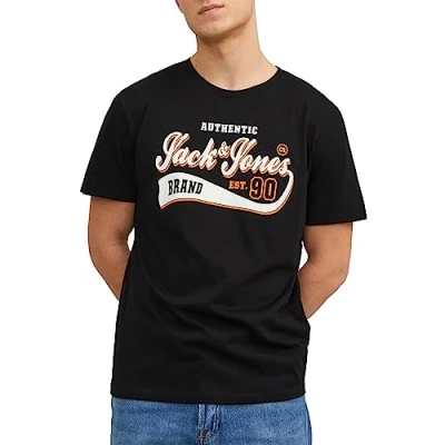 Abbildung von Jack &amp; Jones Elogo SS Oneck 2 COL AW23 SN Tshirt print, Herren, Größe: XXL, Black