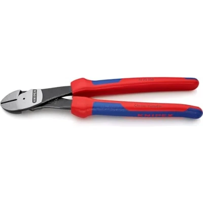 Abbildung von Knipex 74 22 250, Diagonale Zange, Chrom Vanadium Stahl, Kunststoff, Blau, Rot, 250 mm, 437 g