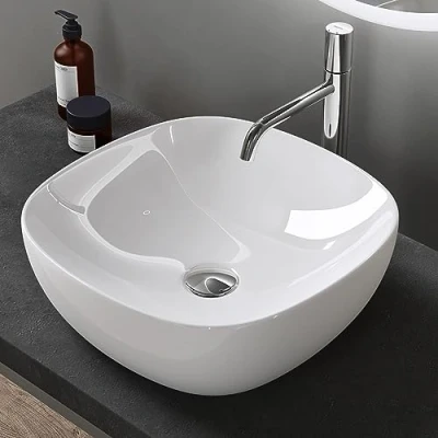 Abbildung von doporro Aufsatzwaschbecken Keramik Waschbecken Brüssel104 Waschschale Gäste WC Handwaschbecken