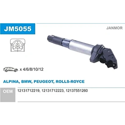 Abbildung von JANMOR JM5055 Zündspule BMW: 3 Limousine, Touring, Coupe, PEUGEOT: 308 I SW
