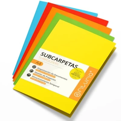 Abbildung von Schnellhefter Pappe A4, Mappen für Dokumente 180g, Klassifizierungsmappe Unterlagen, Packung mit 50 Stabilen Schnellheftern in Verschiedenen Farben und Archivierung Ofituria (Intensive Mischung)