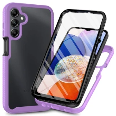 Abbildung von XINNI Hülle für Samsung Galaxy A16, 360 Grad Stoßfeste Schutzhülle mit Integriertem Bildschirmschutz, Robuster Bumper Outdoor Full Body Case, Helles Lila