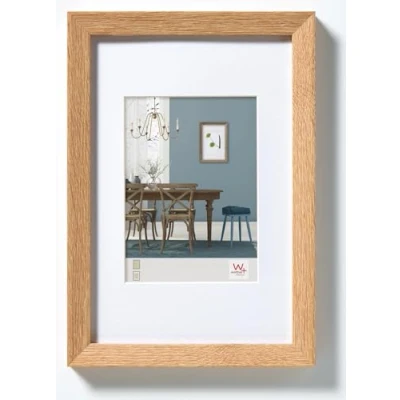 Abbildung von walther design Bilderrahmen eiche hell 50 x 70 cm mit Passepartout, Fiorito Holzrahmen EF070E