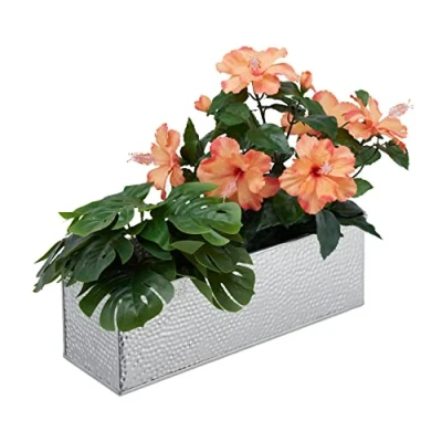 Abbildung von relaxdays Blumenkasten für innen, Silber