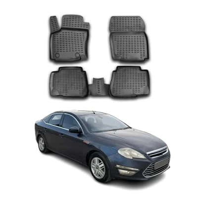 Abbildung von OMAC 2613444 Fußmattensatz Gummi, TPE (thermoplastischer Elastomer) 4 schwarz FORD: MONDEO Turnier, 4, Stufenheck, BMW: 3 Limousine