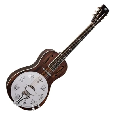 Abbildung von Ortega Guitars Vintage Resonator Gitarre Americana Series Elektro akustisch mit Lipstick Pickup Mahagoniholz Distressed Whiskey Burst Finish (RRG30E WB)