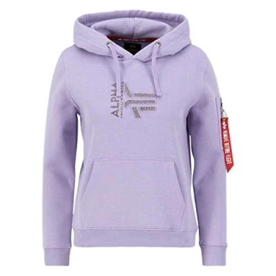 Abbildung von Alpha Industries 3D LOGO Kapuzenpullover, Damen, Größe: XS, Pale violet