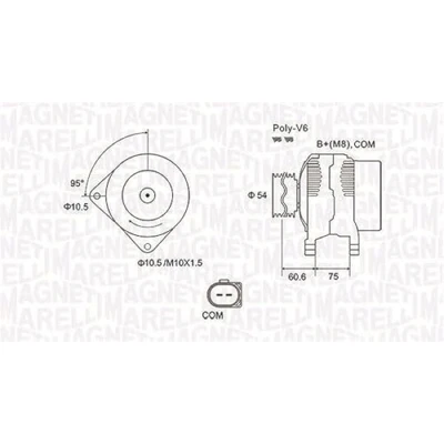 Abbildung von MAGNETI MARELLI 063732051010 Lichtmaschine 12V 150A BMW: 5 Limousine, Touring, X3