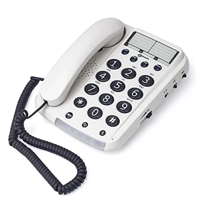 Abbildung von Geemarc Dallas 10 Verstärktes Festnetztelefon mit Schnellwahltasten und Lautstärkeregelung für Senioren Hörgerätekompatibel Geringer Hörverlust Version DE