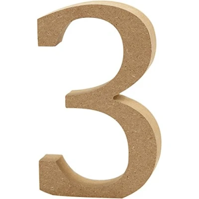 Abbildung von Creativ Deko Nummer &quot;3&quot;, MDF, 15,2 cm, 13 x 2 Braun