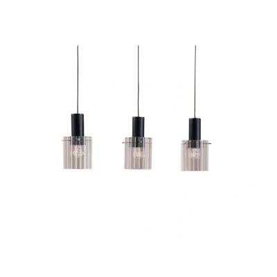 Abbildung von Lucande Hängeleuchte Eirian, 90 cm, 3 flammig, schwarz, Glas