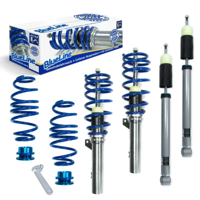 Abbildung von JOM BlueLine 741148 Fahrwerkssatz, Federn/Dämpfer Vorderachse, Hinterachse höhenverstellbar VOLKSWAGEN: Golf 7 Schrägheck, Variant